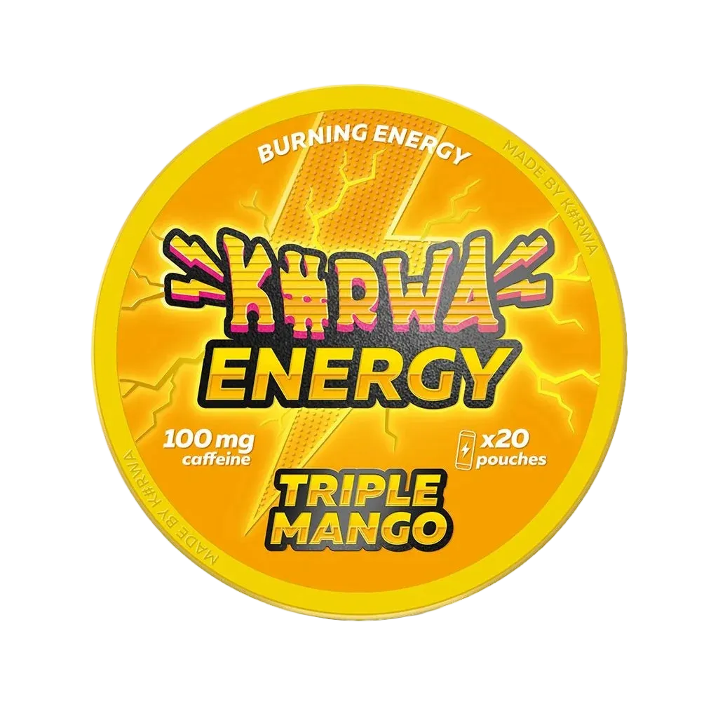 Kurwa Energy Triple Mango Slim 20 Pouches 100mg Koffein Snus Dose