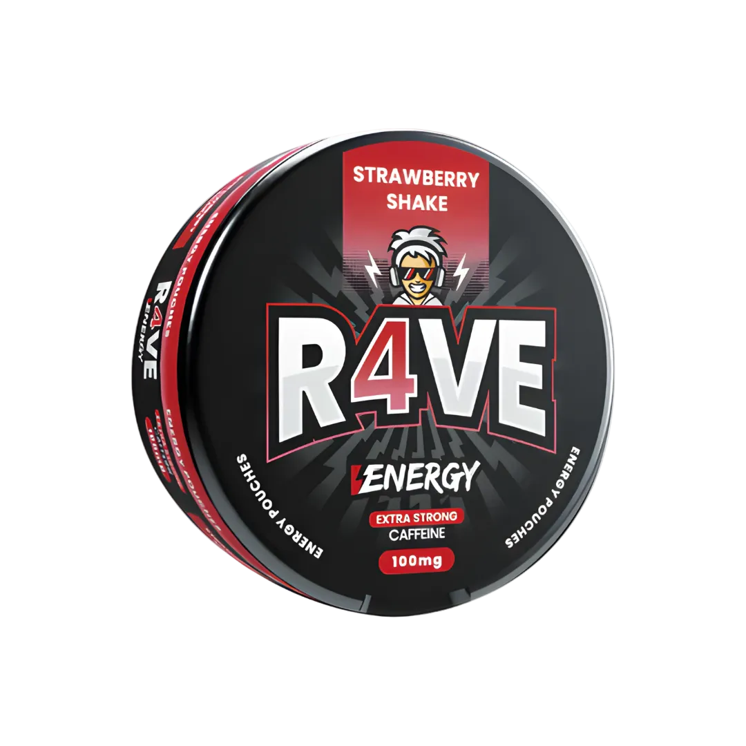 Rave Energy Strawberry Shake 100mg Koffein Snus Dose