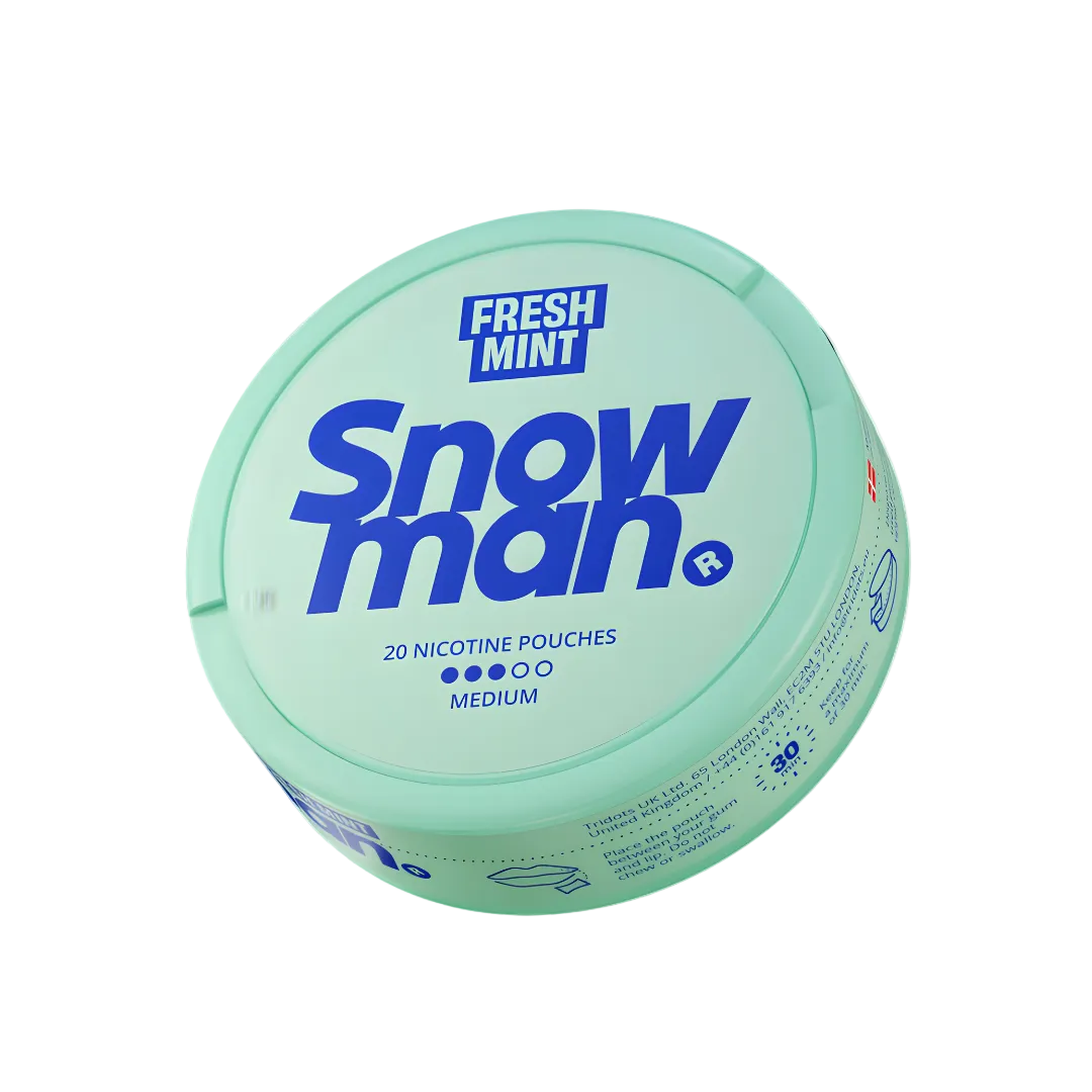 Snowman Fresh Mint Medium 9mg 20 Pouches Snus Dose Pouchesforyou
