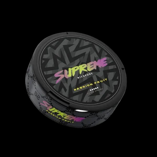 Supreme Passion Fruit Ultra Strong Snus Dose mit 120mg/g Nikotin – Exotischer Passionsfrucht Geschmack im Slim Format